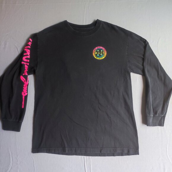 Maui and Sons sweatshirt women's size L black with graphic design, long sleeve - Picture 1 of 9